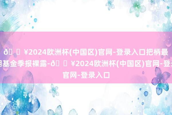🔥2024欧洲杯(中国区)官网-登录入口把柄最新一期基金季报裸露-🔥2024欧洲杯(中国区)官网-登录入口